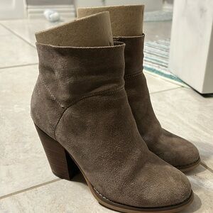 Sole Society Taupe suede cow hide booties
